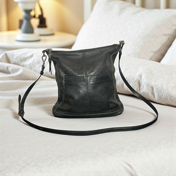 The Sak Crossbody Purse Bag Black Leather Adjustable Strap - Picture 1 of 14